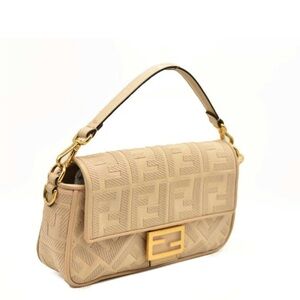 Fendi Canvas Vitello King Bi-Color Strap FF Embroidered